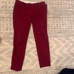 J crew factory size 2 Winnie cropped pant in wine color.